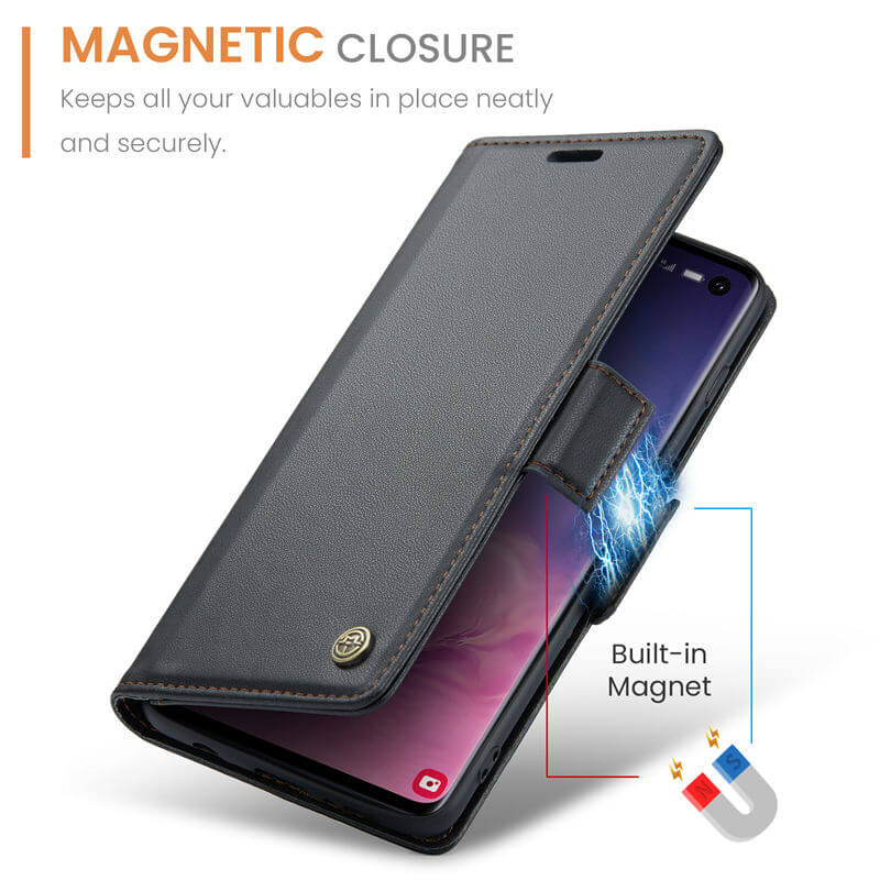 CaseMe Samsung Galaxy S10 Wallet RFID Blocking Magnetic Buckle Case - Image 8