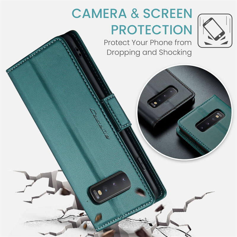 CaseMe Samsung Galaxy S10 Wallet RFID Blocking Magnetic Buckle Case - Image 11