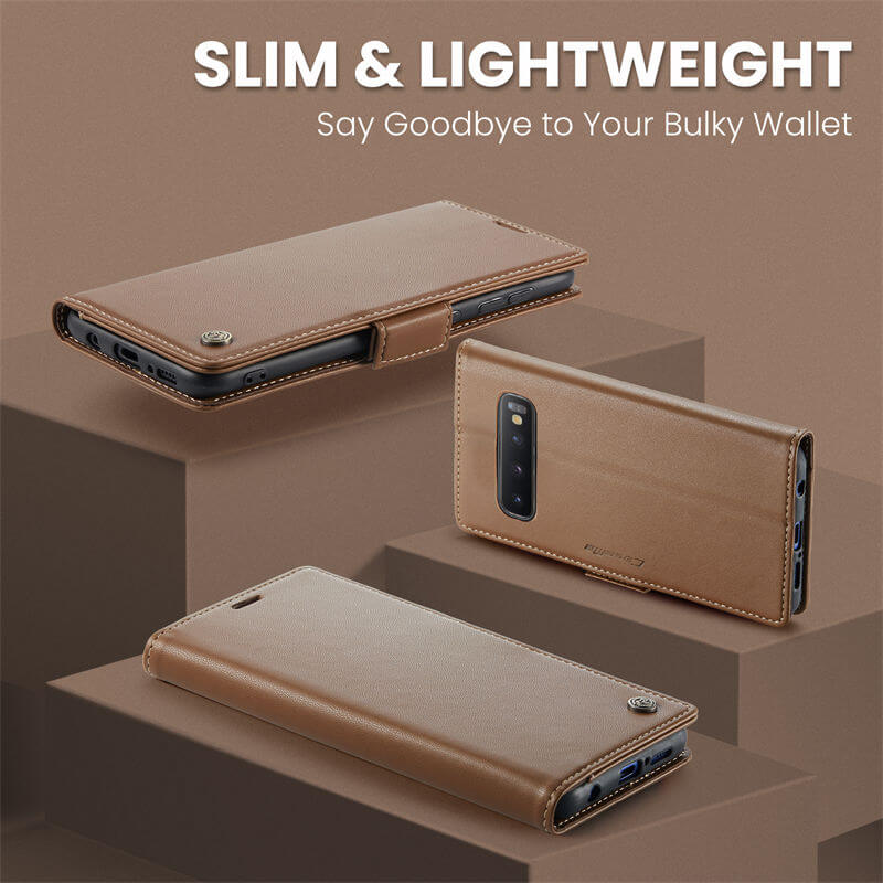 CaseMe Samsung Galaxy S10 Plus Wallet RFID Blocking Magnetic Buckle Case - Image 3