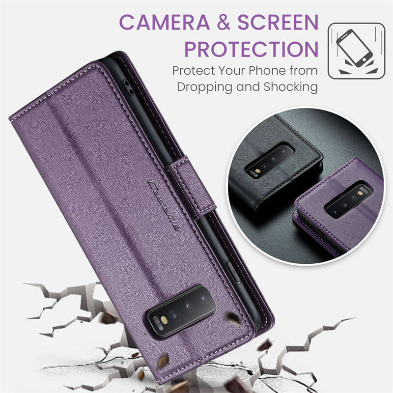 CaseMe Samsung Galaxy S10 Plus Wallet RFID Blocking Magnetic Buckle Case - Image 11