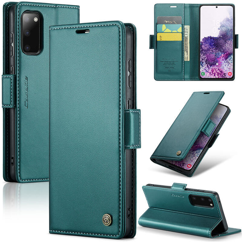 CaseMe Samsung Galaxy S20 Wallet RFID Blocking Magnetic Buckle Case