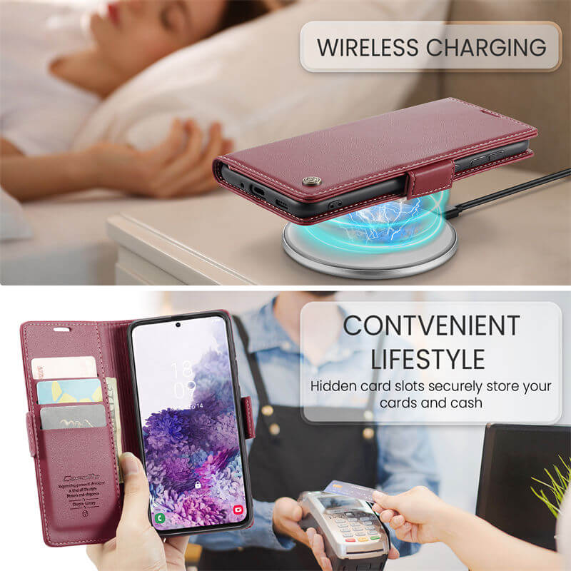 CaseMe Samsung Galaxy S20 Wallet RFID Blocking Magnetic Buckle Case - Image 4