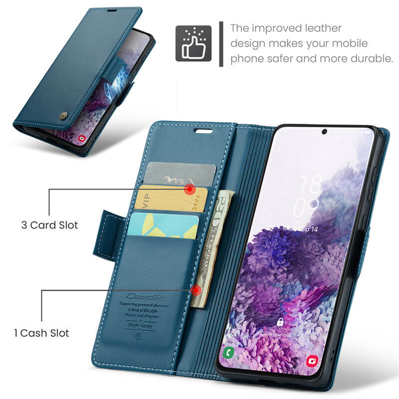 CaseMe Samsung Galaxy S20 Wallet RFID Blocking Magnetic Buckle Case - Image 6