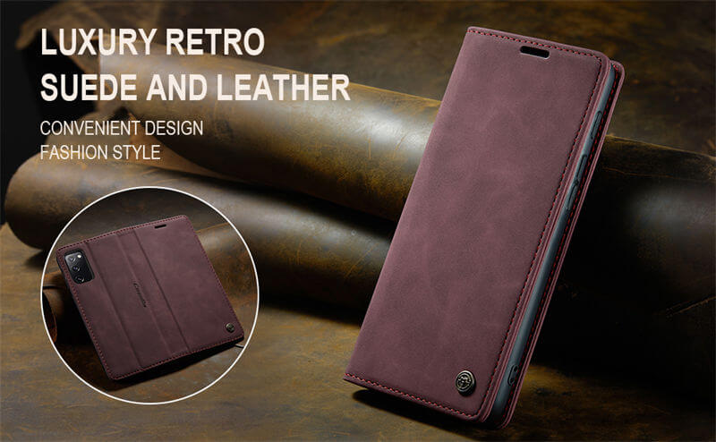 CaseMe Samsung Galaxy S20 FE Wallet Suede Leather Case