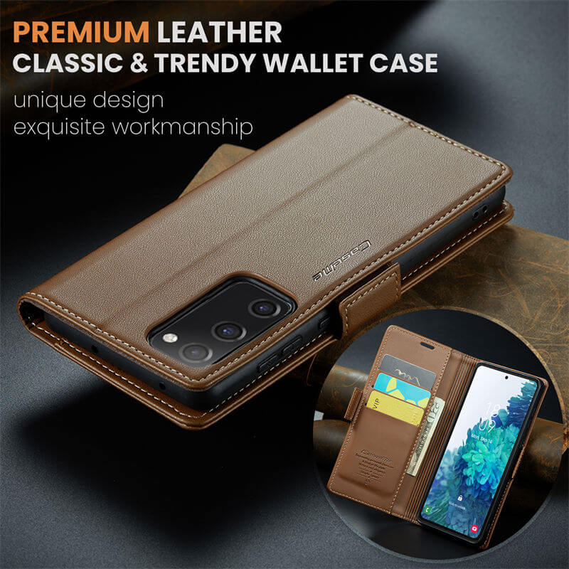 CaseMe Samsung Galaxy S20 FE Wallet RFID Blocking Magnetic Buckle Case - Image 9