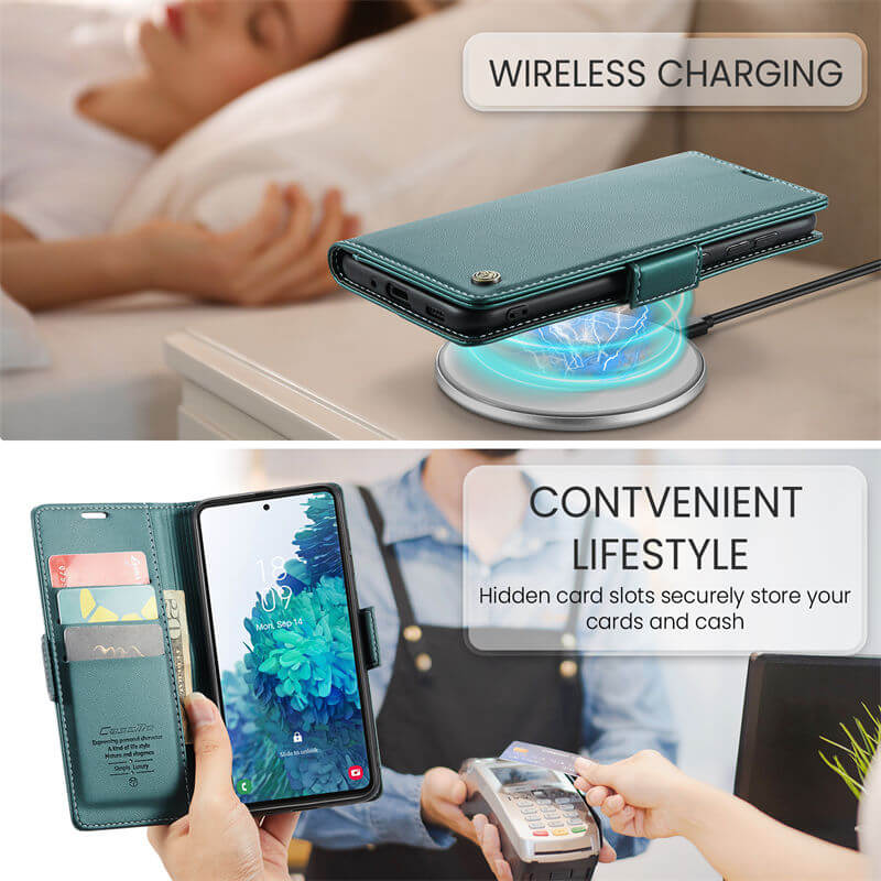 CaseMe Samsung Galaxy S20 FE Wallet RFID Blocking Magnetic Buckle Case - Image 4