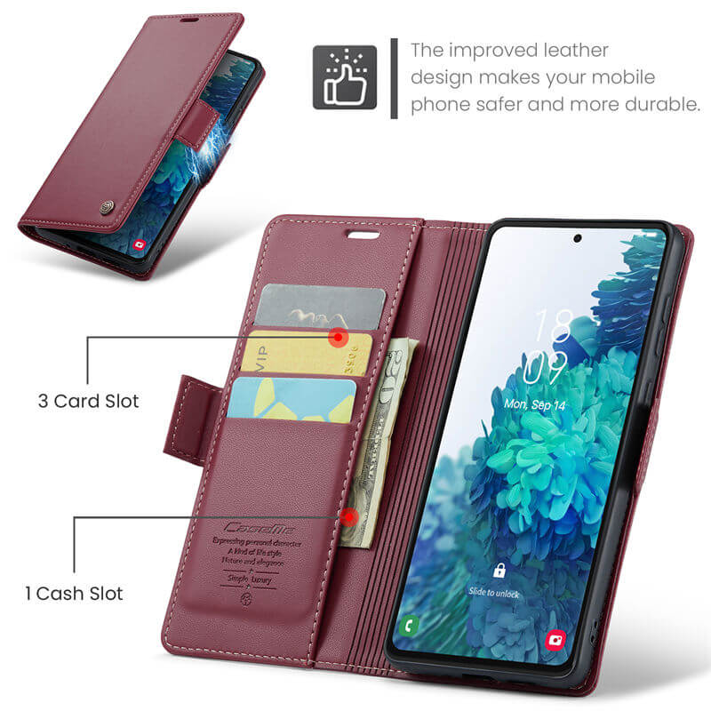 CaseMe Samsung Galaxy S20 FE Wallet RFID Blocking Magnetic Buckle Case - Image 6