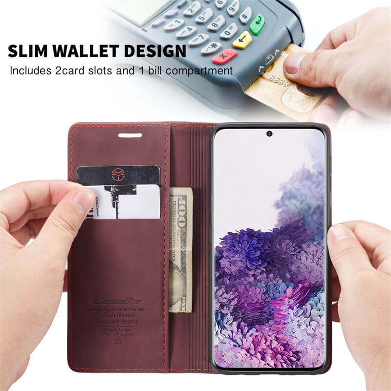 CaseMe Samsung Galaxy S20 Ultra Wallet Suede Leather Case - Image 4