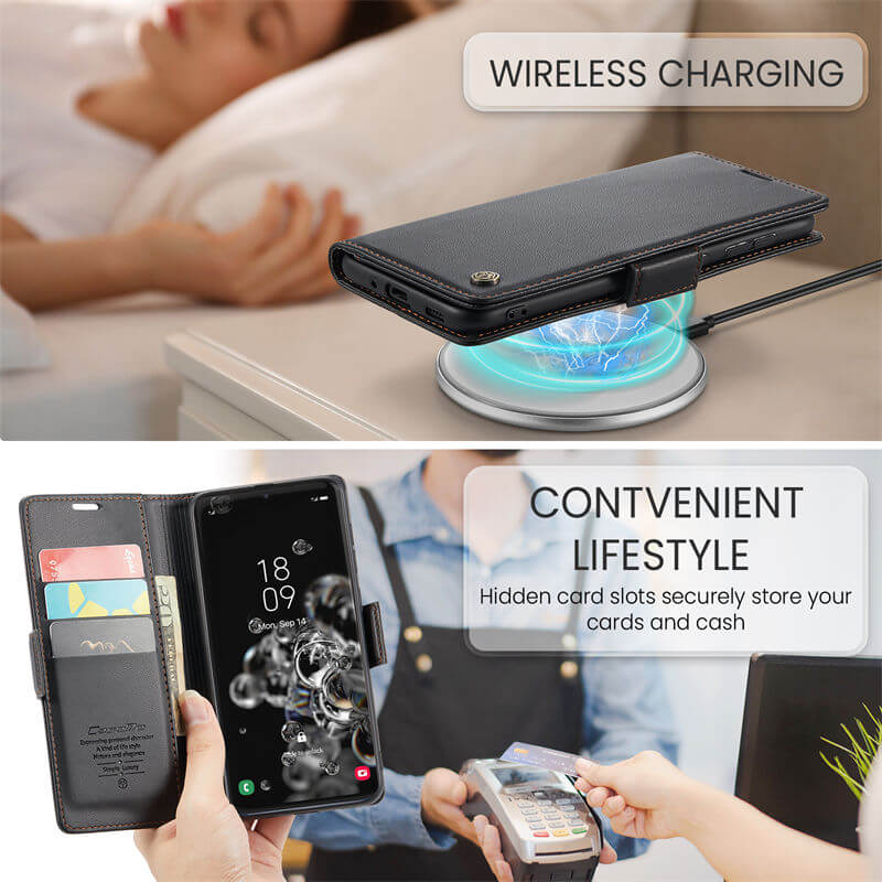 CaseMe Samsung Galaxy S20 Ultra Wallet RFID Blocking Magnetic Buckle Case - Image 4