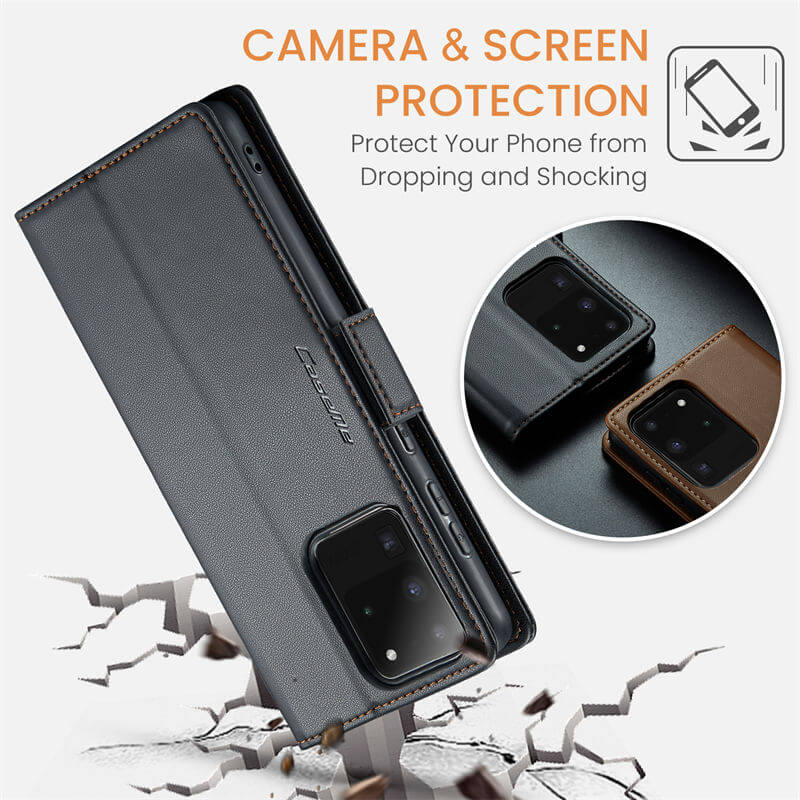 CaseMe Samsung Galaxy S20 Ultra Wallet RFID Blocking Magnetic Buckle Case - Image 10