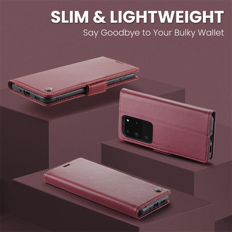 CaseMe Samsung Galaxy S20 Ultra Wallet RFID Blocking Magnetic Buckle Case - Image 3