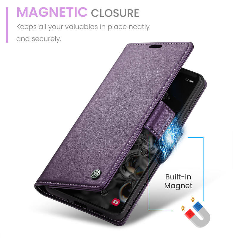 CaseMe Samsung Galaxy S20 Ultra Wallet RFID Blocking Magnetic Buckle Case - Image 8