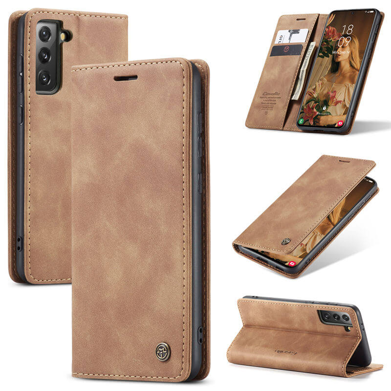 CaseMe Samsung Galaxy S21 Plus Wallet Suede Leather Case