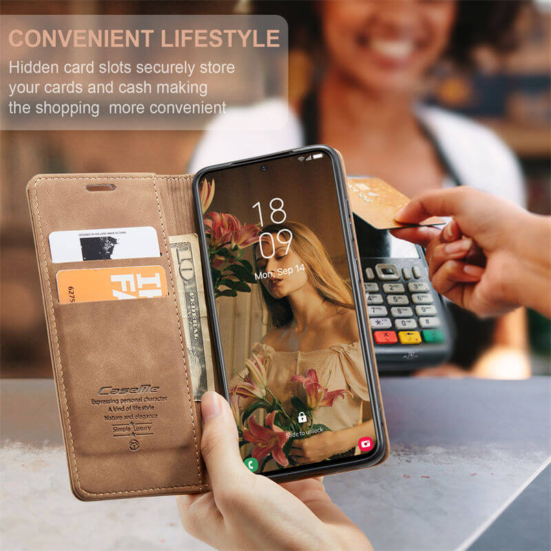 CaseMe Samsung Galaxy S21 Plus Wallet Suede Leather Case - Image 6