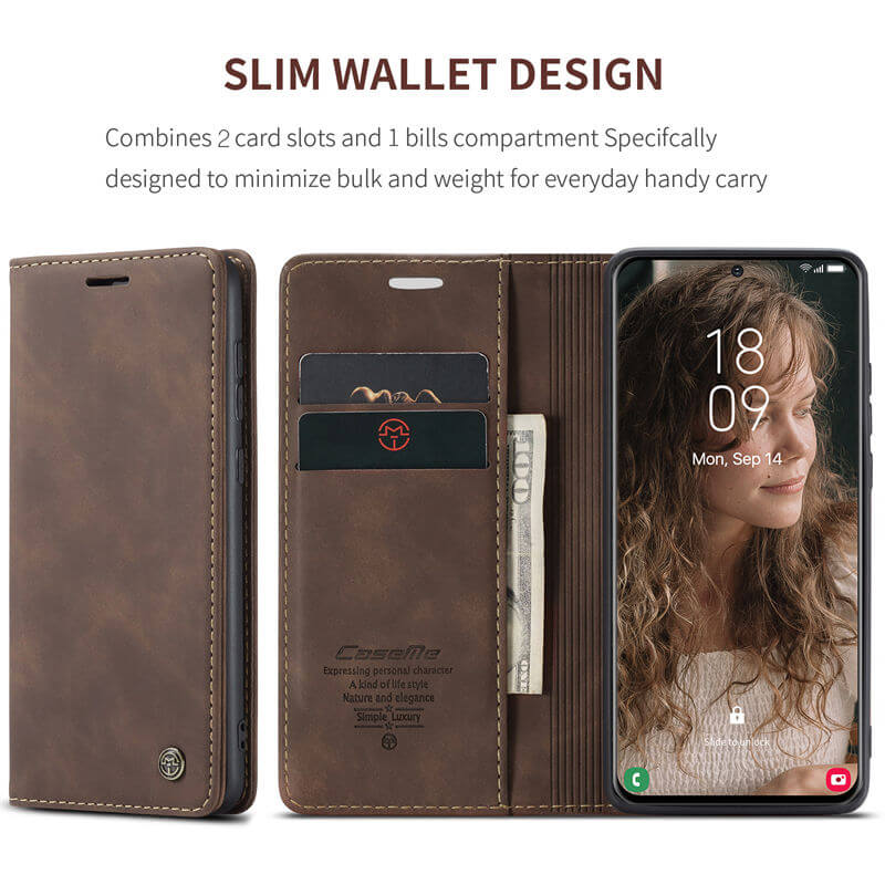 CaseMe Samsung Galaxy S21 Wallet Suede Leather Case - Image 3