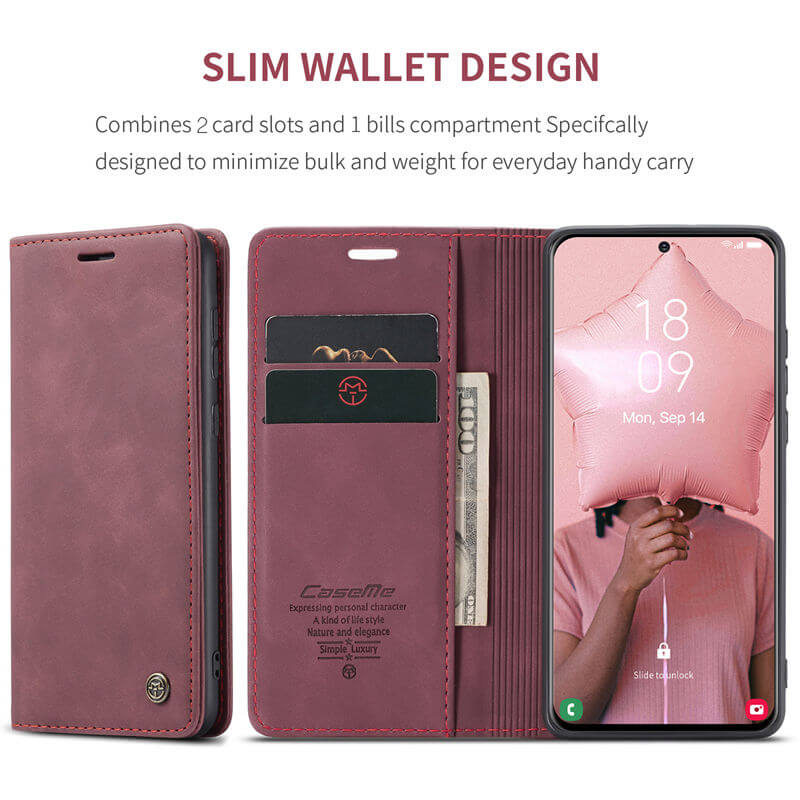 CaseMe Samsung Galaxy S21 Plus Wallet Suede Leather Case - Image 3