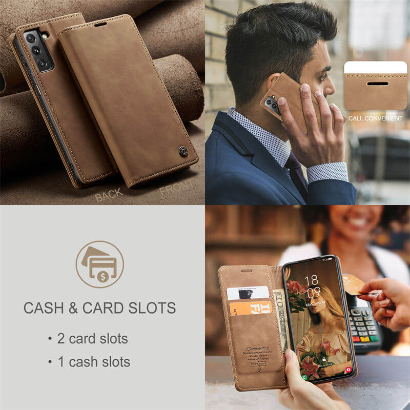 CaseMe Samsung Galaxy S21 Wallet Suede Leather Case - Image 7