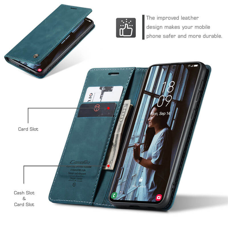 CaseMe Samsung Galaxy S21 Plus Wallet Suede Leather Case - Image 5