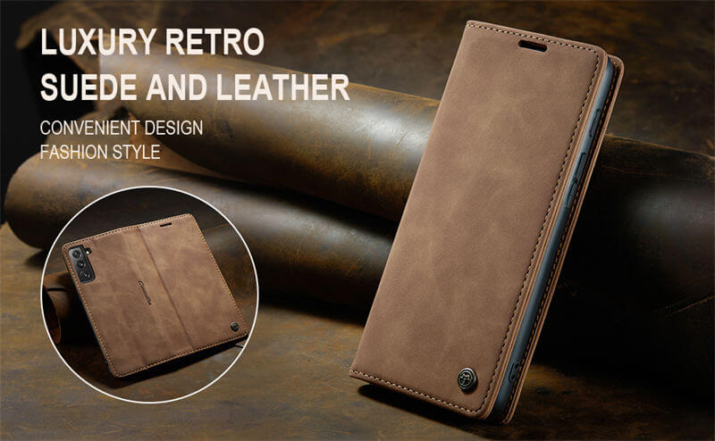 CaseMe Samsung Galaxy S21 Wallet Suede Leather Case