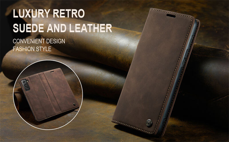 CaseMe Samsung Galaxy S21 Plus Wallet Suede Leather Case