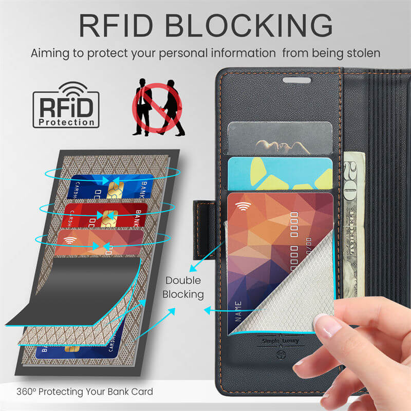 CaseMe Samsung Galaxy S21 Plus Wallet RFID Blocking Magnetic Buckle Case - Image 7