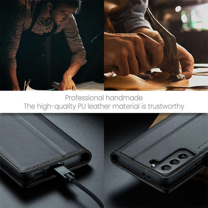 CaseMe Samsung Galaxy S21 Wallet RFID Blocking Magnetic Buckle Case - Image 10