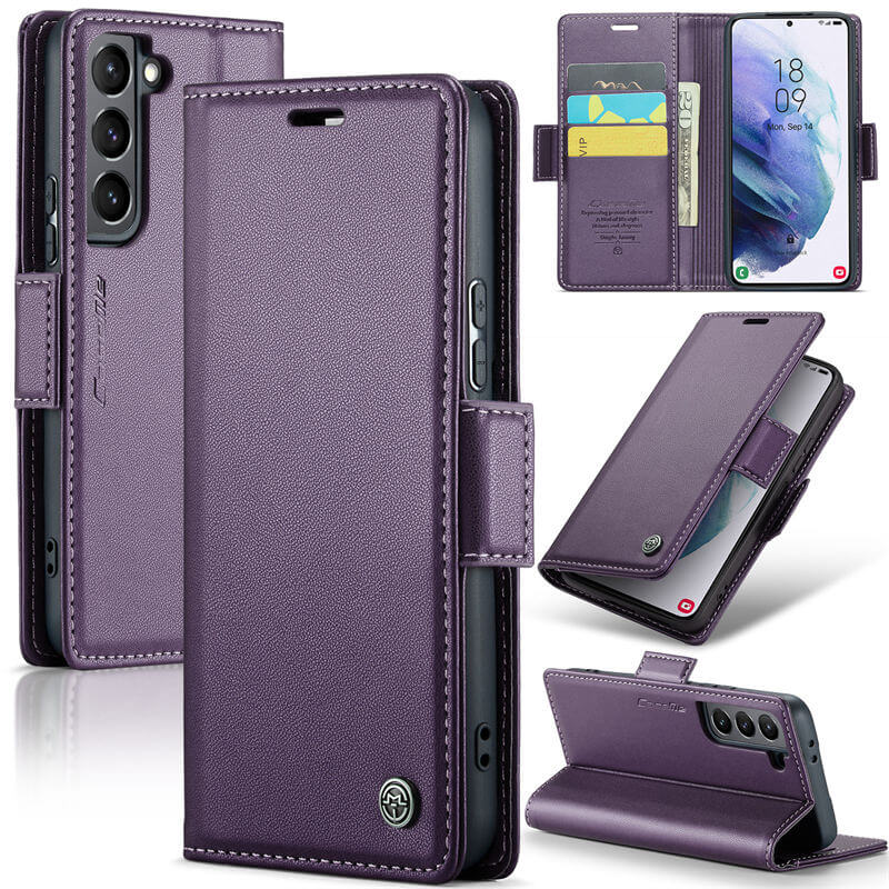 CaseMe Samsung Galaxy S21 Wallet RFID Blocking Magnetic Buckle Case