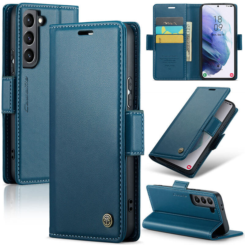 CaseMe Samsung Galaxy S21 Plus Wallet RFID Blocking Magnetic Buckle Case