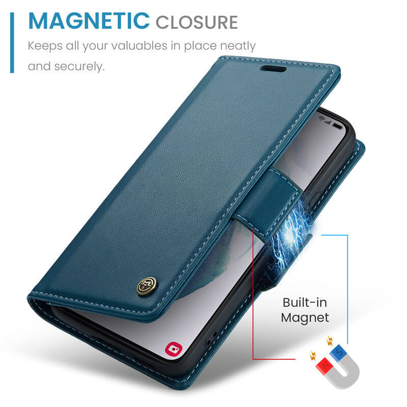 CaseMe Samsung Galaxy S21 Plus Wallet RFID Blocking Magnetic Buckle Case - Image 8