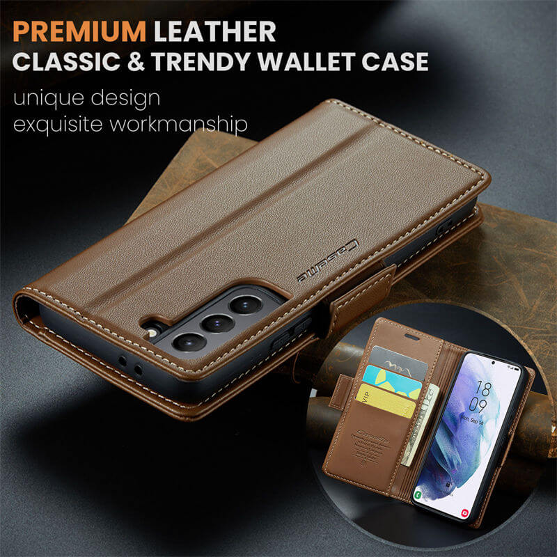 CaseMe Samsung Galaxy S21 Plus Wallet RFID Blocking Magnetic Buckle Case - Image 9
