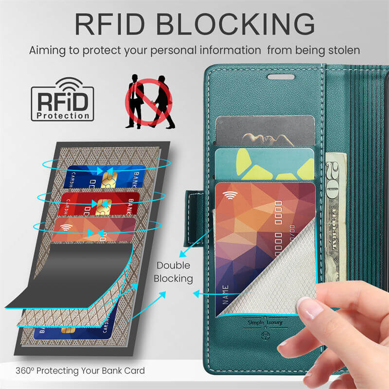 CaseMe Samsung Galaxy S21 Wallet RFID Blocking Magnetic Buckle Case - Image 7