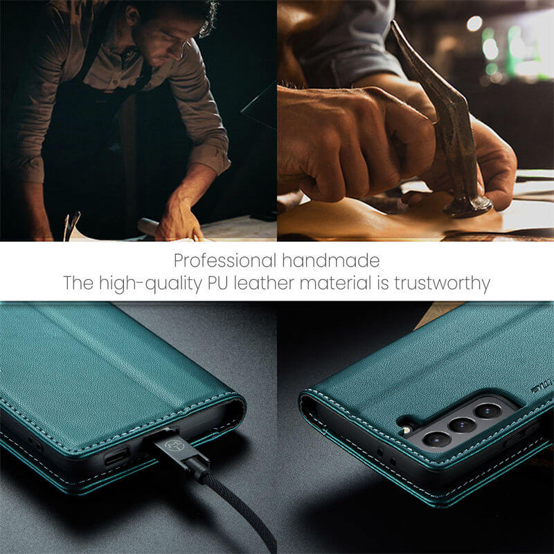 CaseMe Samsung Galaxy S21 Plus Wallet RFID Blocking Magnetic Buckle Case - Image 10