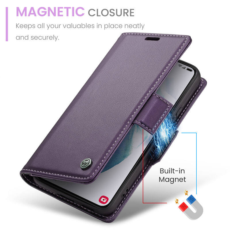 CaseMe Samsung Galaxy S21 Wallet RFID Blocking Magnetic Buckle Case - Image 8