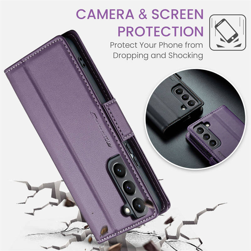 CaseMe Samsung Galaxy S21 Plus Wallet RFID Blocking Magnetic Buckle Case - Image 11