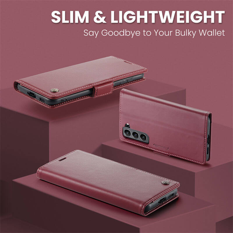 CaseMe Samsung Galaxy S21 Wallet RFID Blocking Magnetic Buckle Case - Image 3