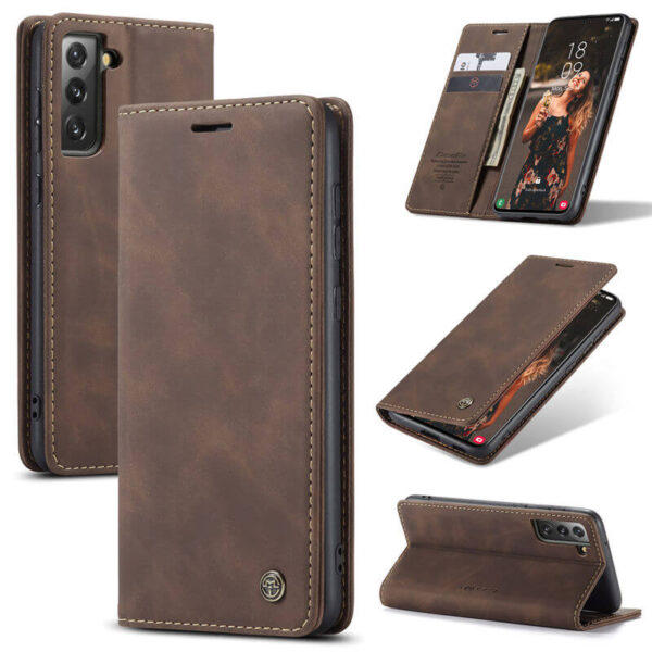 CaseMe Samsung Galaxy S21 FE Wallet Suede Leather Case