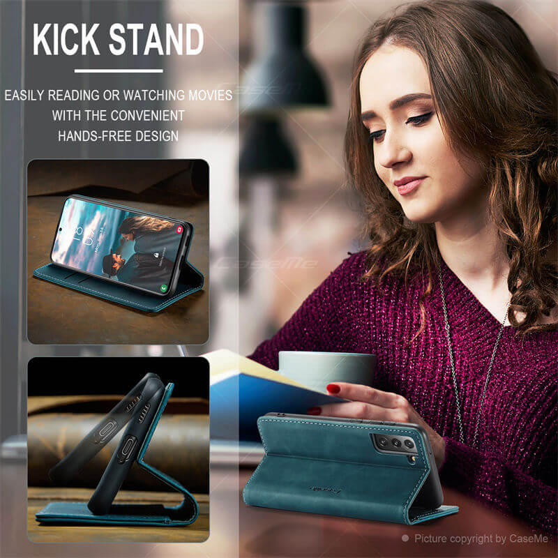 CaseMe Samsung Galaxy S21 FE Wallet Suede Leather Case - Image 4