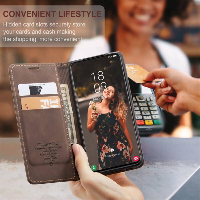 CaseMe Samsung Galaxy S21 FE Wallet Suede Leather Case - Image 6