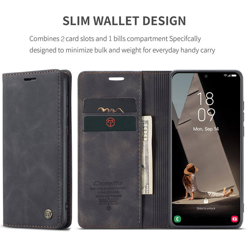 CaseMe Samsung Galaxy S21 FE Wallet Suede Leather Case - Image 3