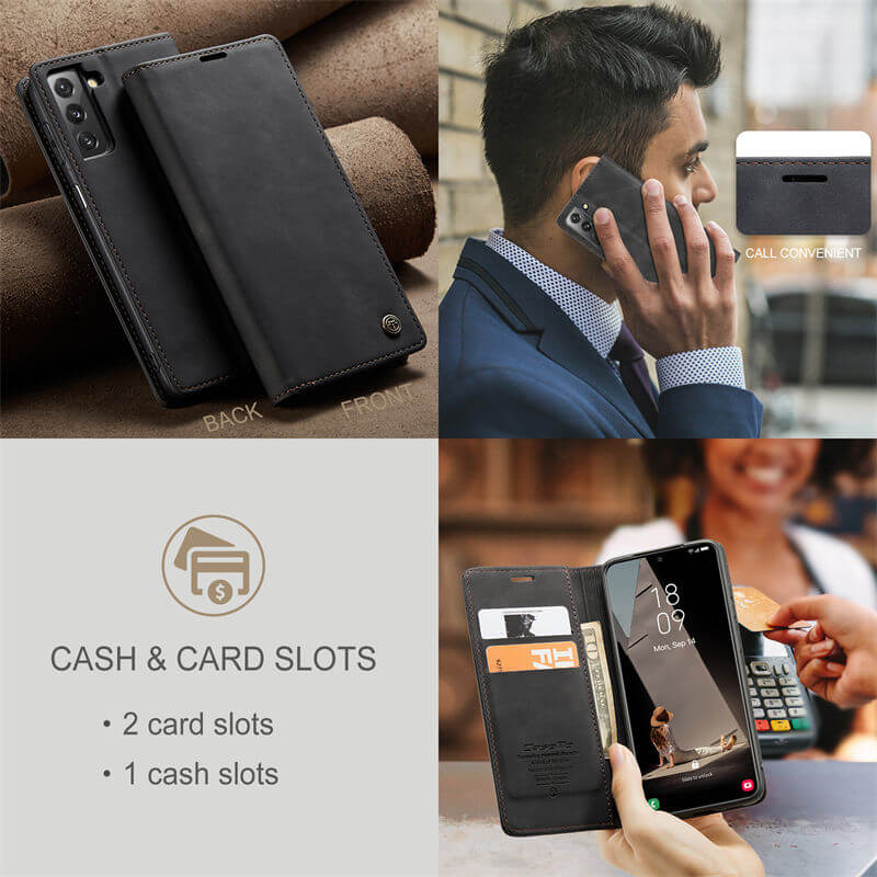 CaseMe Samsung Galaxy S21 FE Wallet Suede Leather Case - Image 8