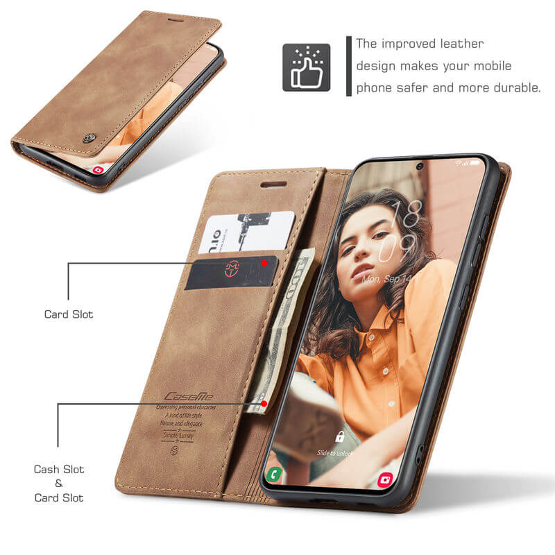 CaseMe Samsung Galaxy S21 FE Wallet Suede Leather Case - Image 5
