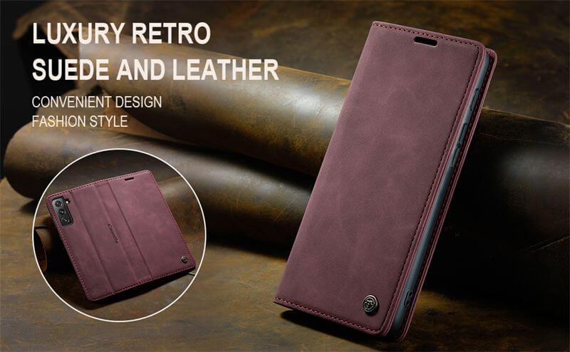 CaseMe Samsung Galaxy S21 FE Wallet Suede Leather Case