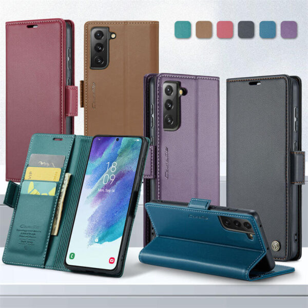 Alternative view of CaseMe Samsung Galaxy S21 FE Wallet RFID Blocking Magnetic Buckle Case