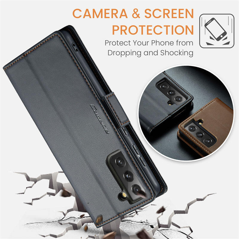 CaseMe Samsung Galaxy S21 FE Wallet RFID Blocking Magnetic Buckle Case - Image 11