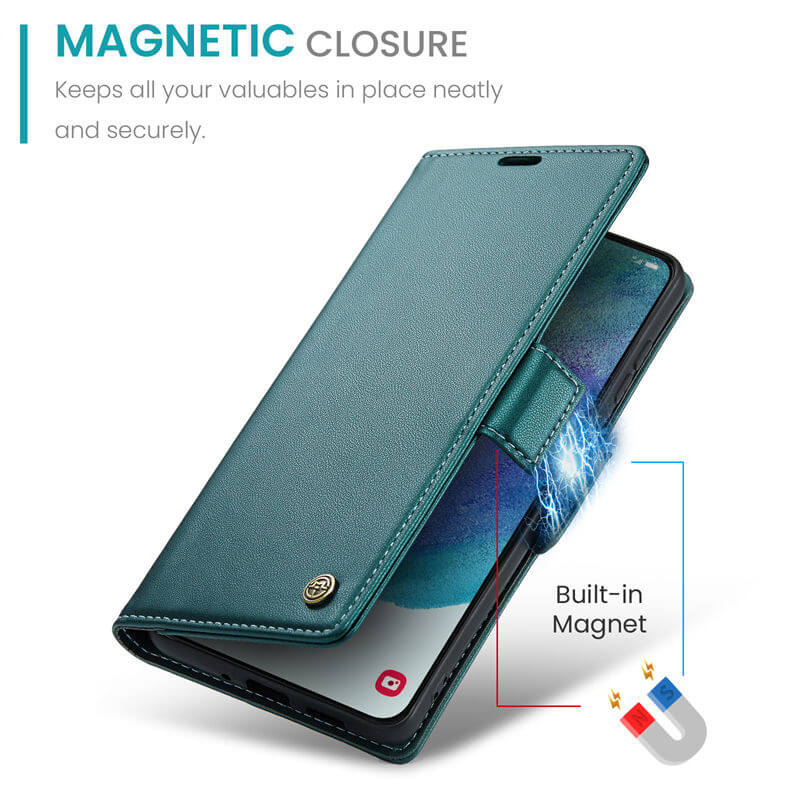 CaseMe Samsung Galaxy S21 FE Wallet RFID Blocking Magnetic Buckle Case - Image 8
