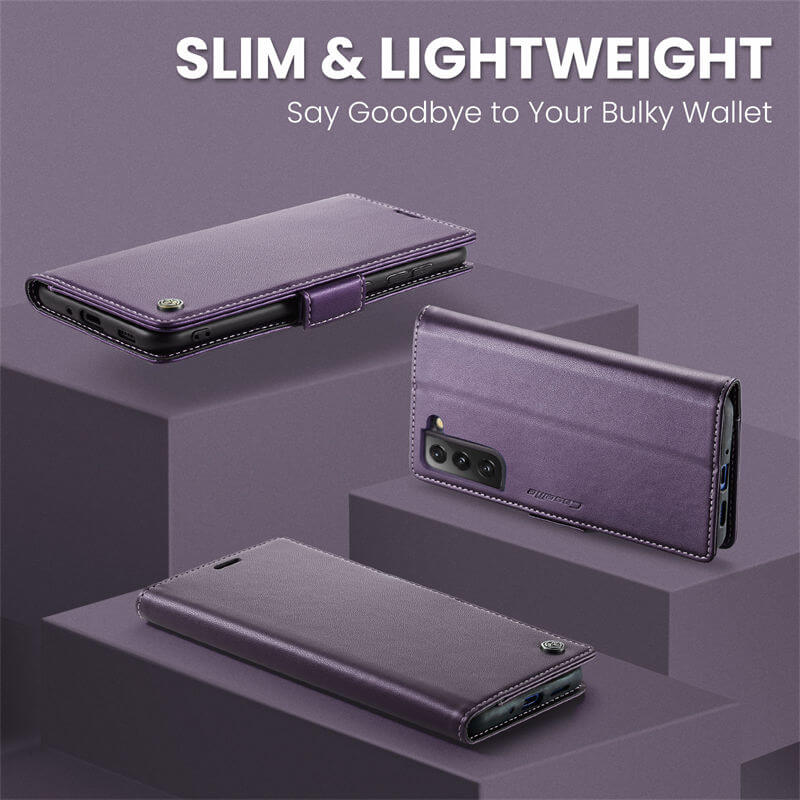 CaseMe Samsung Galaxy S21 FE Wallet RFID Blocking Magnetic Buckle Case - Image 3