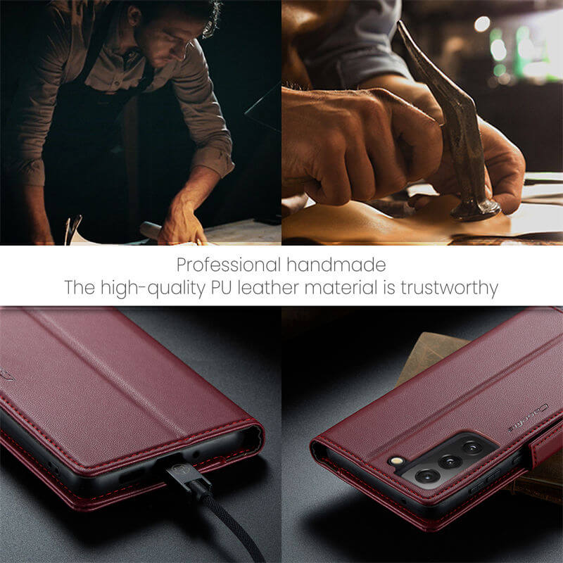 CaseMe Samsung Galaxy S21 FE Wallet RFID Blocking Magnetic Buckle Case - Image 10