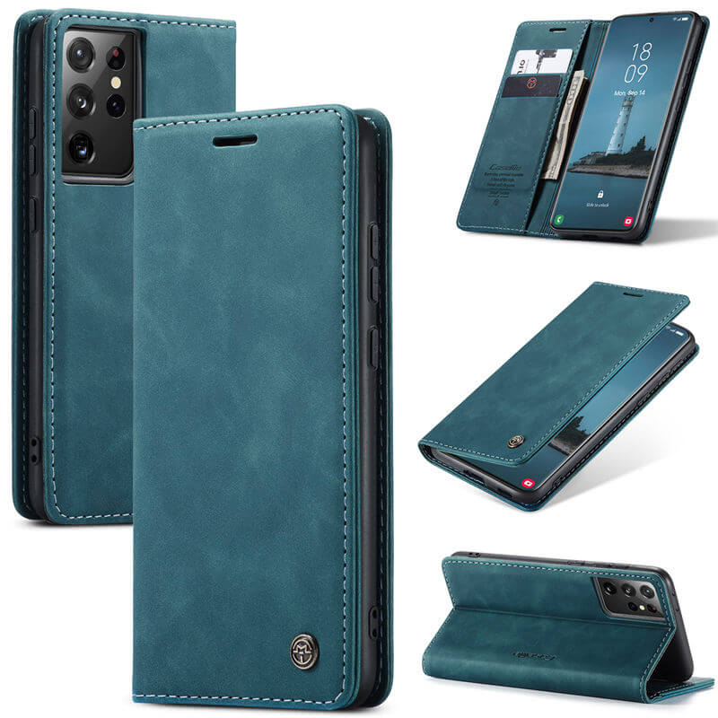 CaseMe Samsung Galaxy S21 Ultra Wallet Suede Leather Case