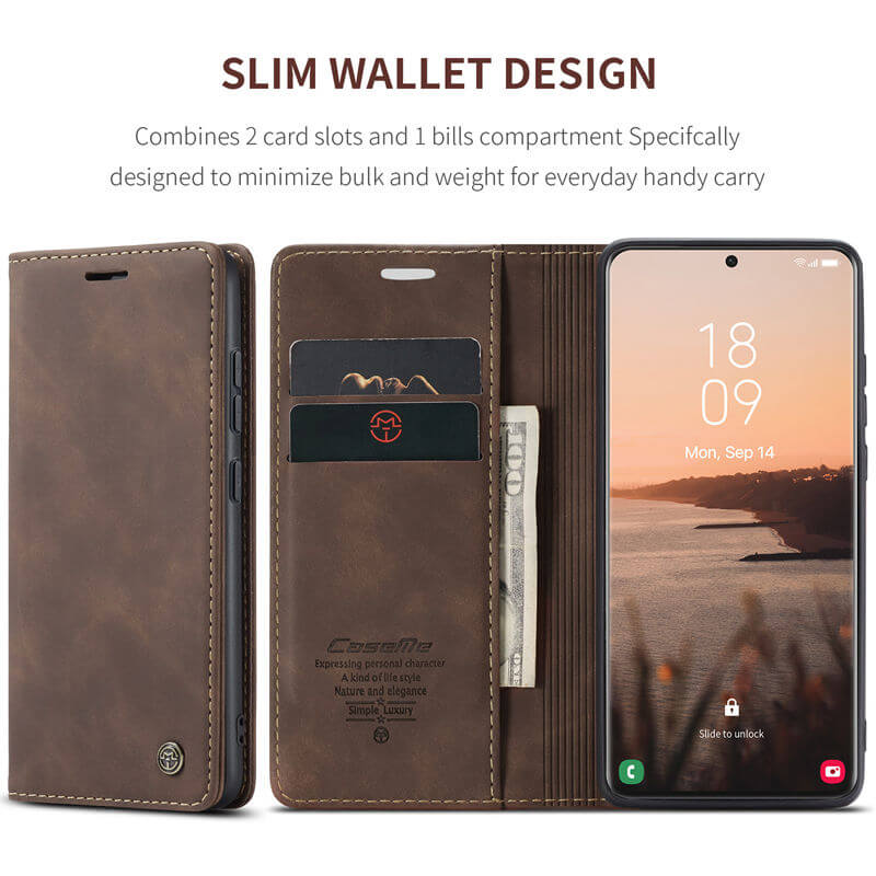 CaseMe Samsung Galaxy S21 Ultra Wallet Suede Leather Case - Image 3