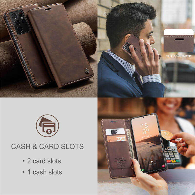 CaseMe Samsung Galaxy S21 Ultra Wallet Suede Leather Case - Image 8